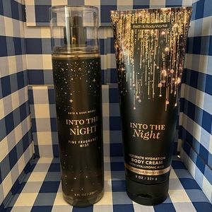 NWT Bath & Body Works Full Size Into the Night fragrance mist and body cream